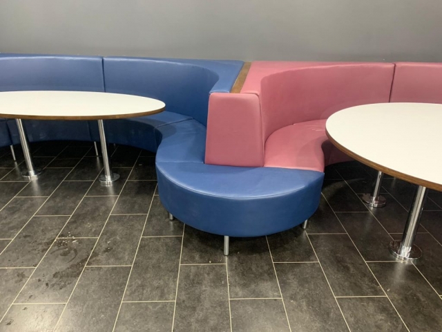 Colourful Fast Food booth and table Colourful Fast Food booth and table