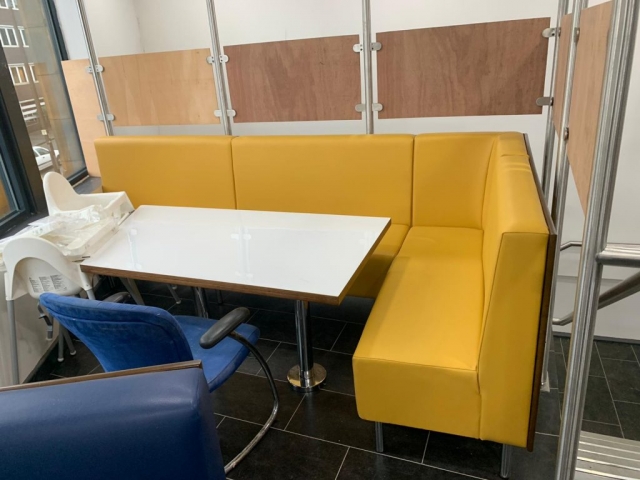 Colourful Fast Food booth and table Colourful Fast Food booth and table