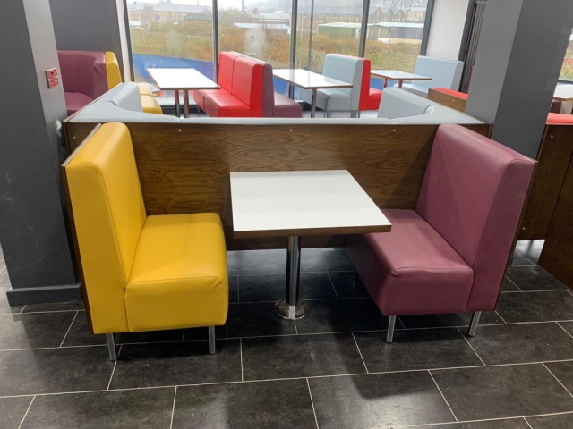 Colourful Fast Food seating and table Colourful Fast Food seating and table
